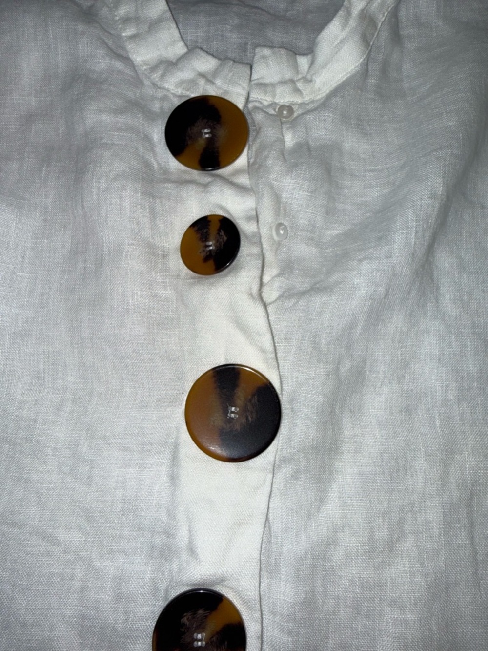 Zara White Linen Button-Front Tunic - Picture 6 of 7